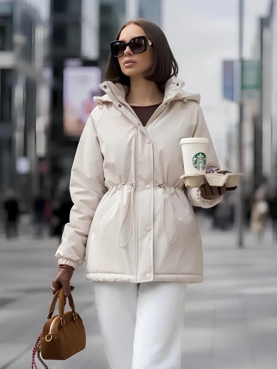 Куртка демисезонная парка удлиненная с капюшоном - фото 1