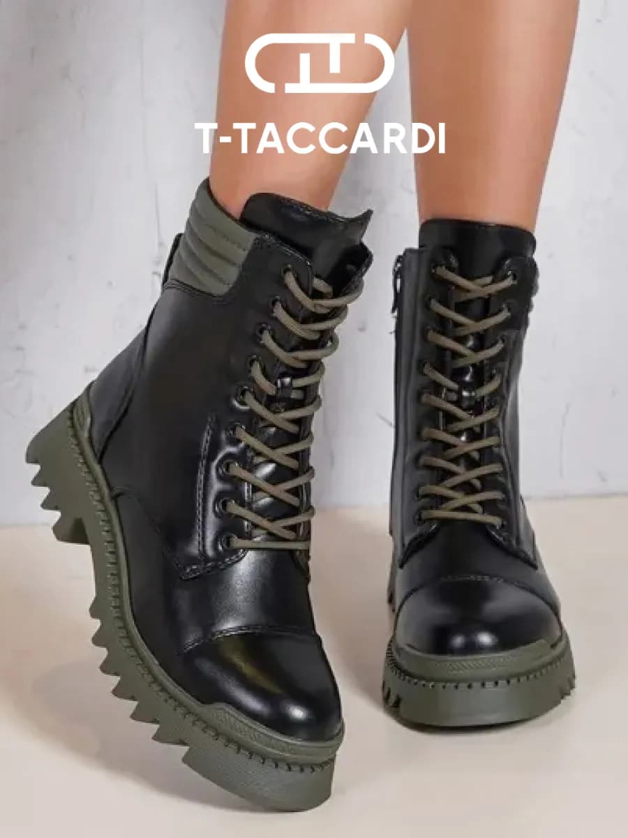 Ботинки женские демисезонные берцы на тракторной подошве