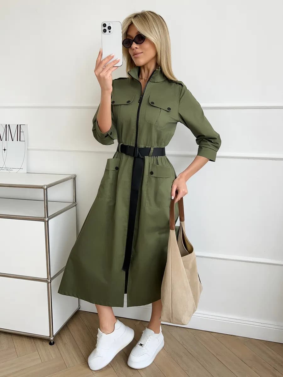 Платье рубашка сафари