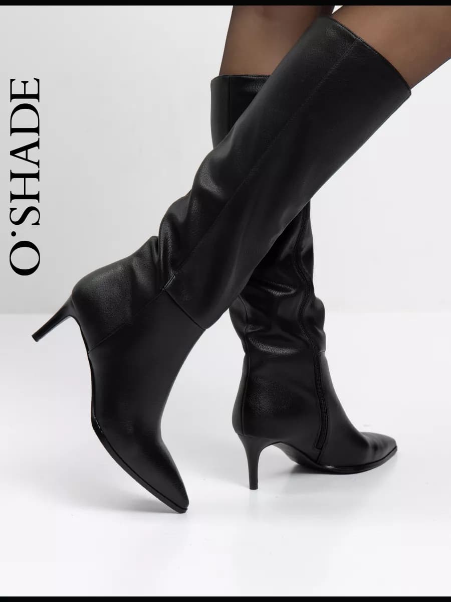 Сапоги женские демисезонные на каблуке - фото 1