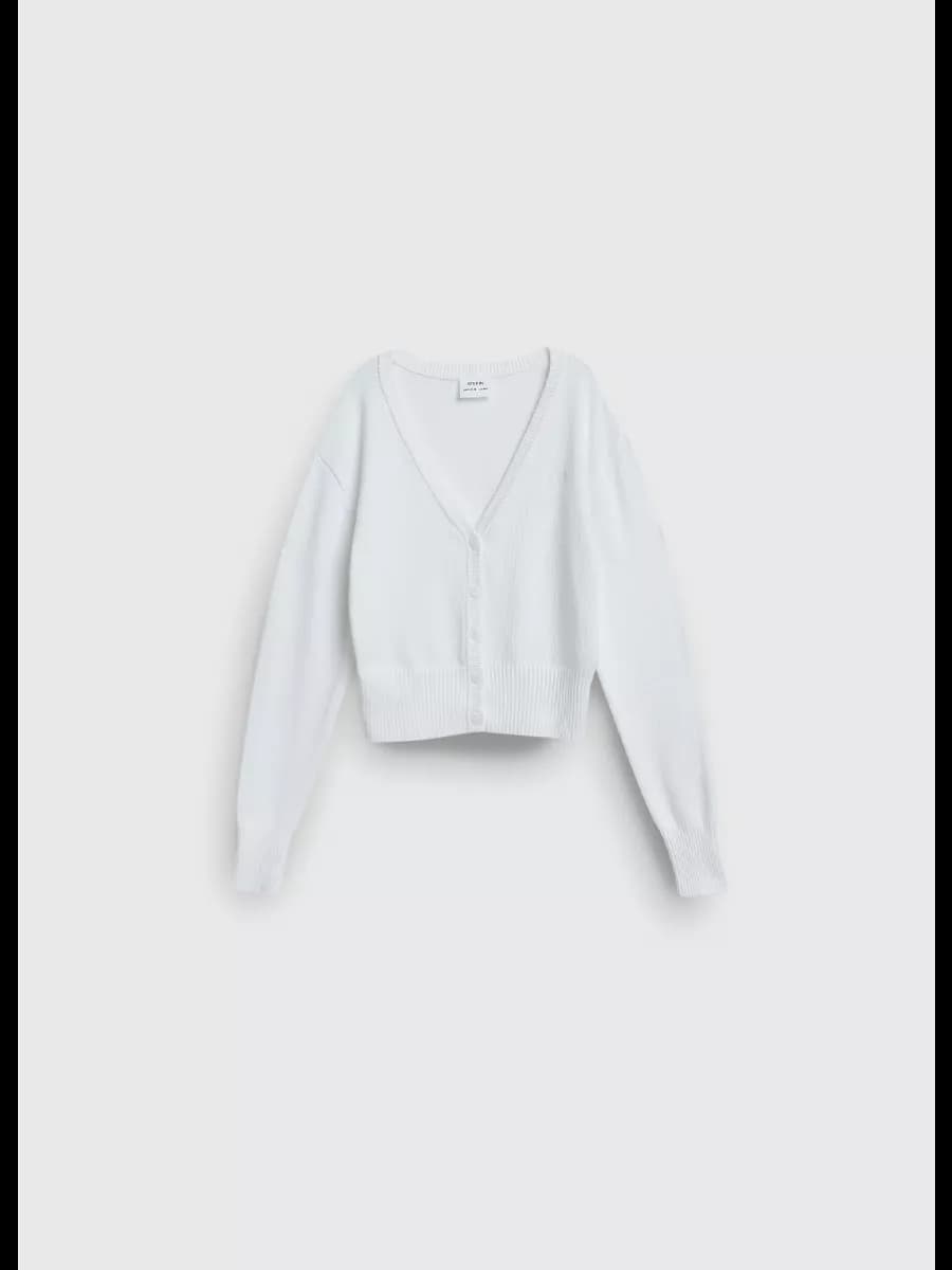 Укороченный трикотажный кардиган в школу для детей