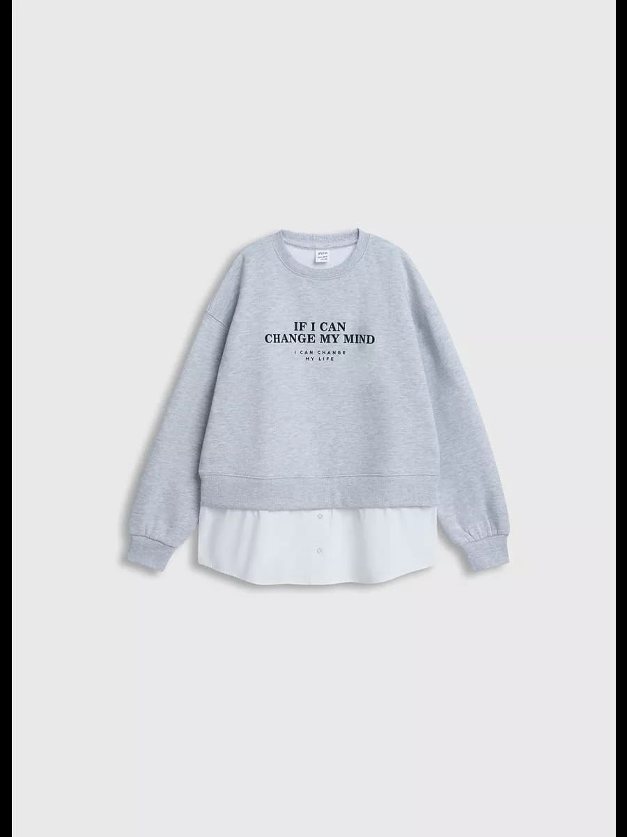 Оверсайз толстовка с надписью в школу для детей