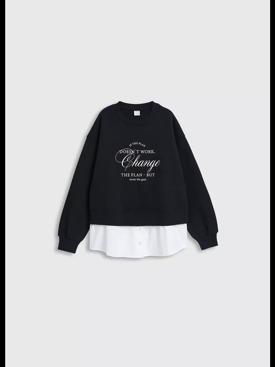 Оверсайз толстовка с надписью в школу для детей