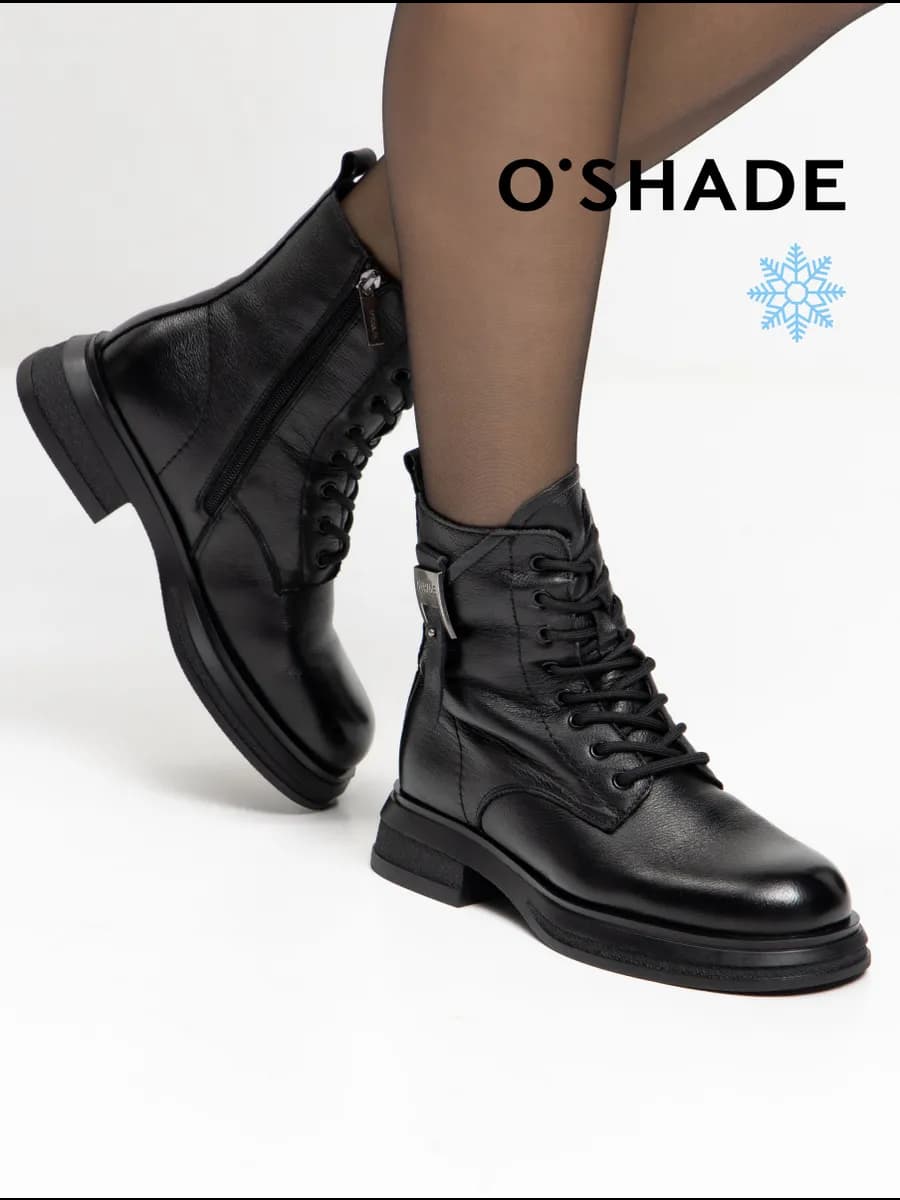 O'SHADE Ботинки женские зимние натуральная кожа черные