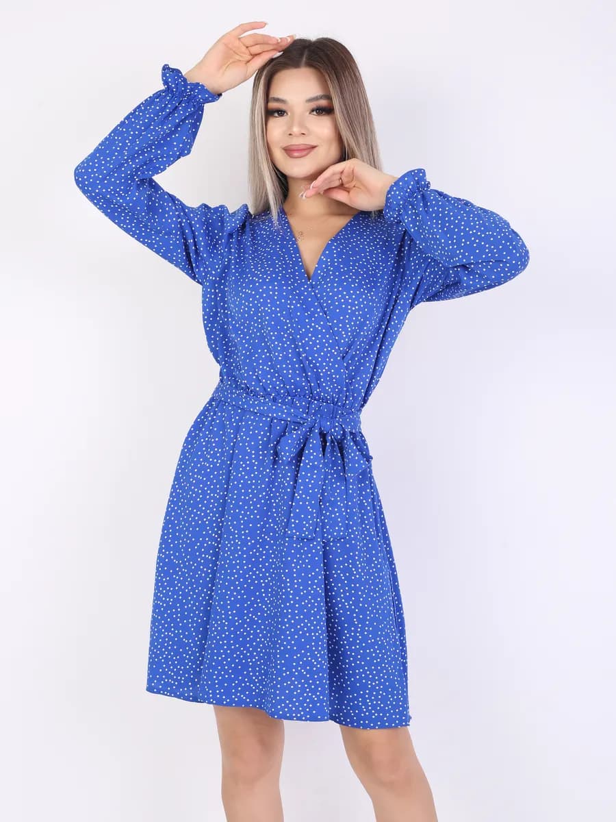 Платье на запах и в горошек