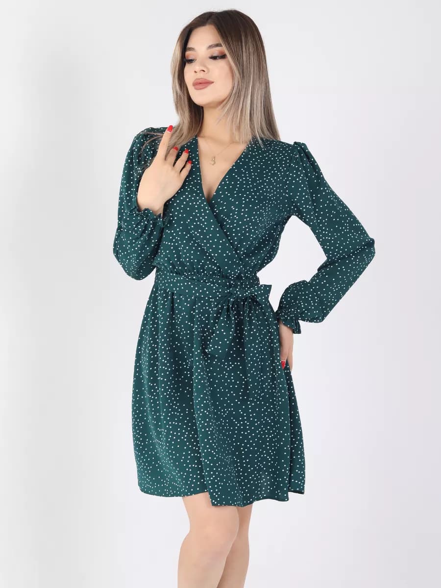 Платье в горошек и на запах