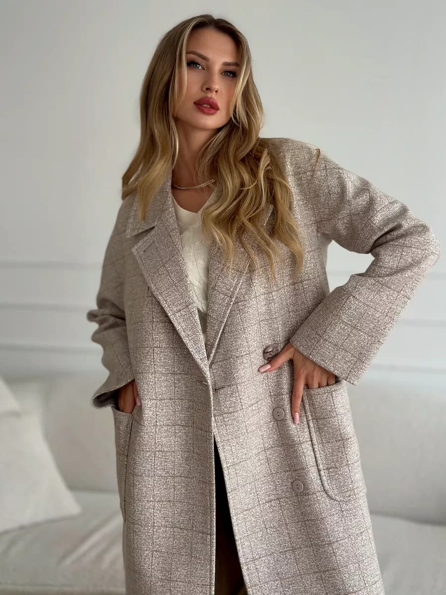 Пальто длинное демисезонное оверсайз