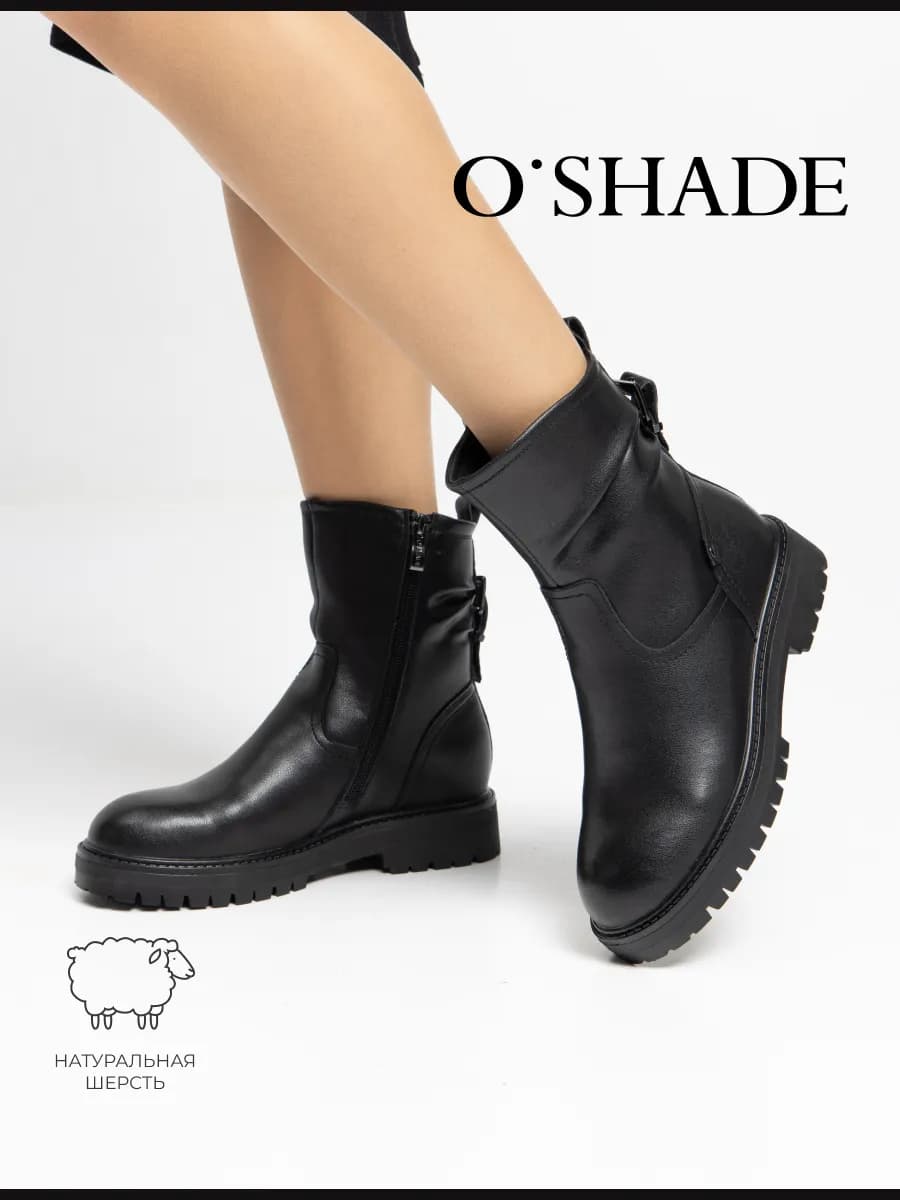 Ботинки женские зимние натуральная кожа черные - фото 1