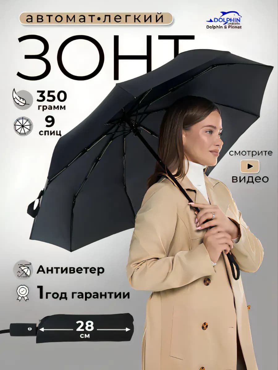 Зонт автомат антиветер компактный легкий сверхпрочный