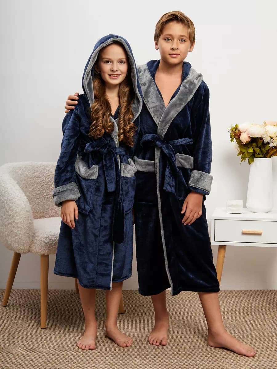 Халат домашний теплый банный с капюшоном