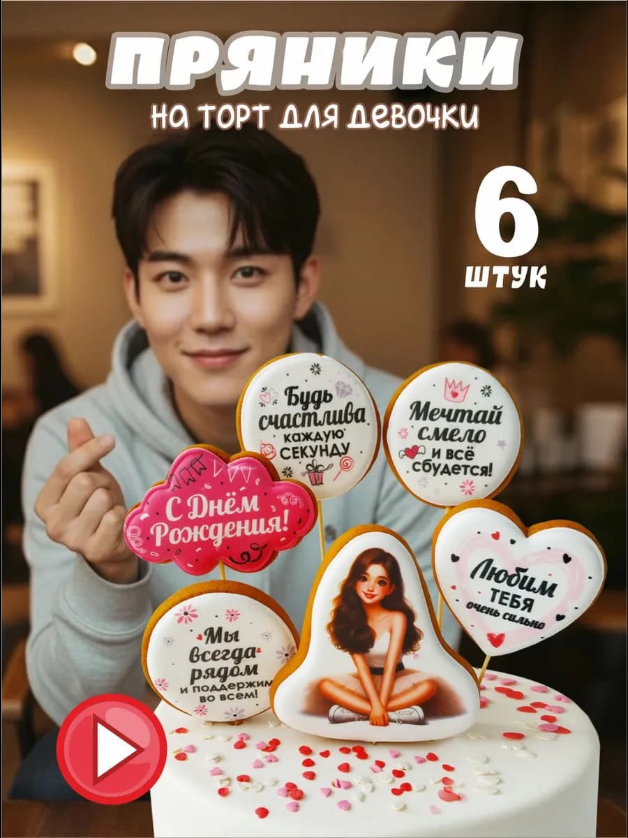 Пряники на торт для девочки 15 лет