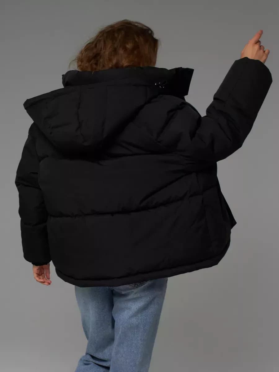 Куртка демисезонная укороченная утепленная с капюшоном