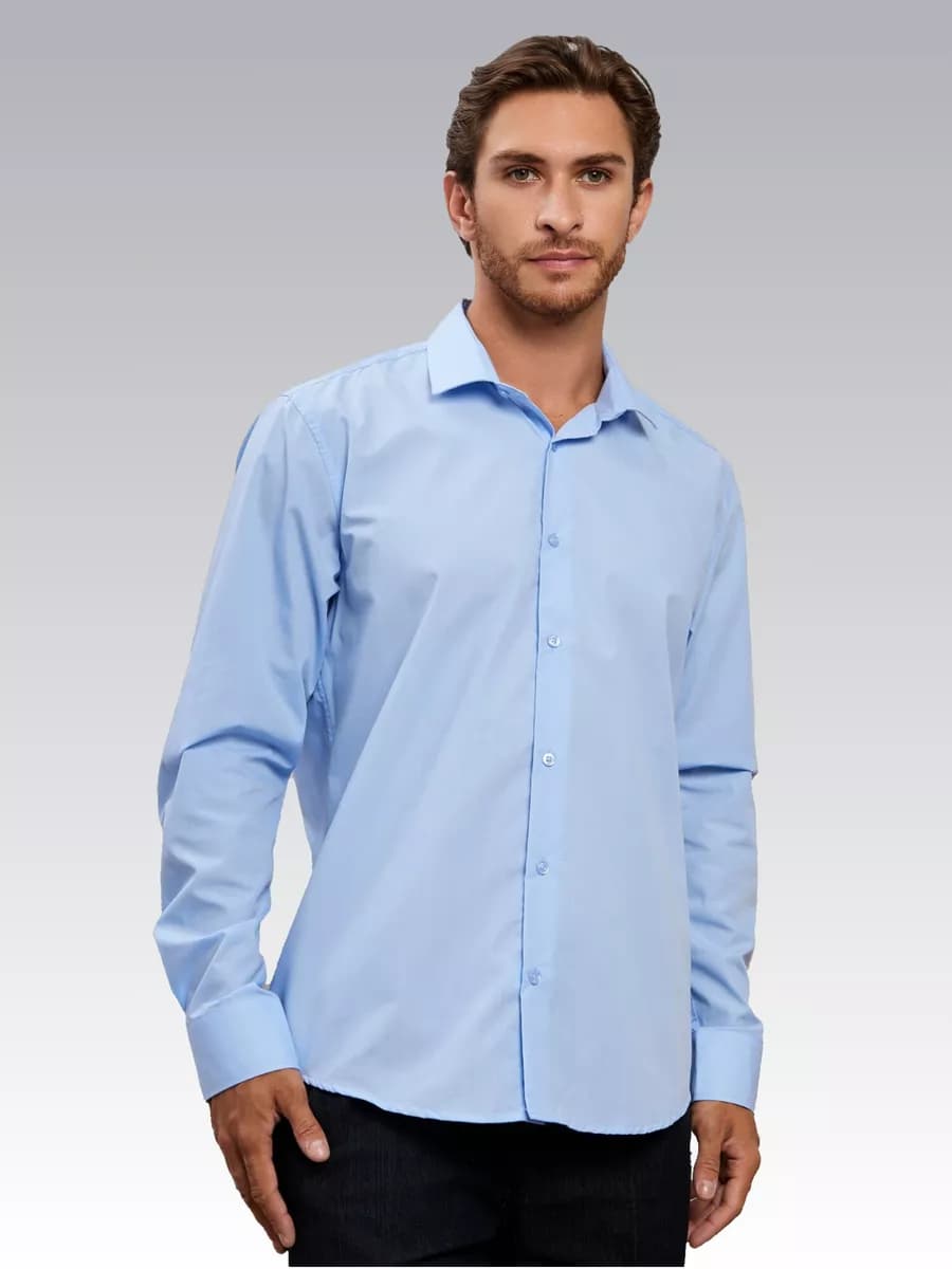 Рубашка классическая приталенная - фото 1