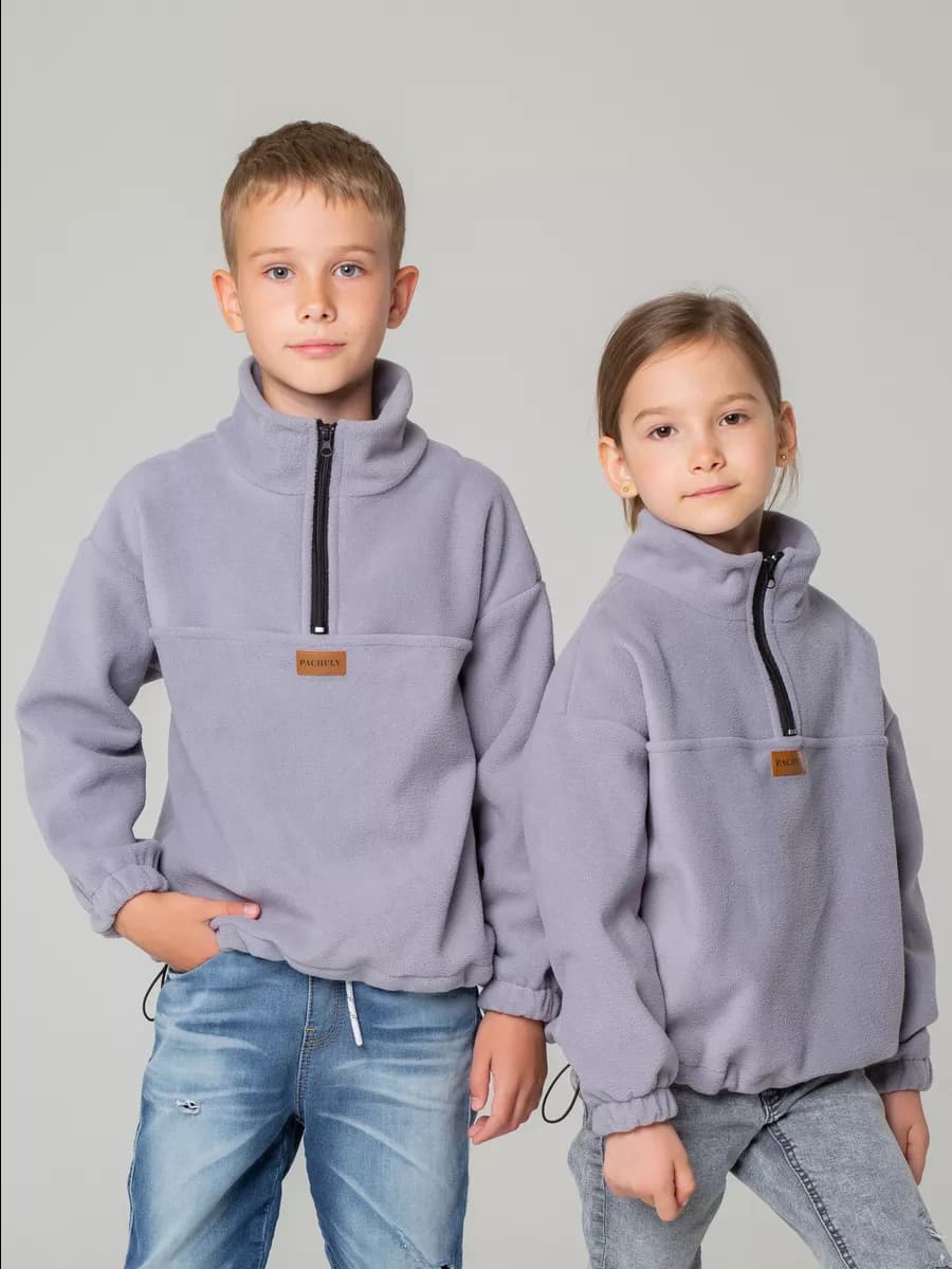 Кофта теплая флисовая детская на молнии