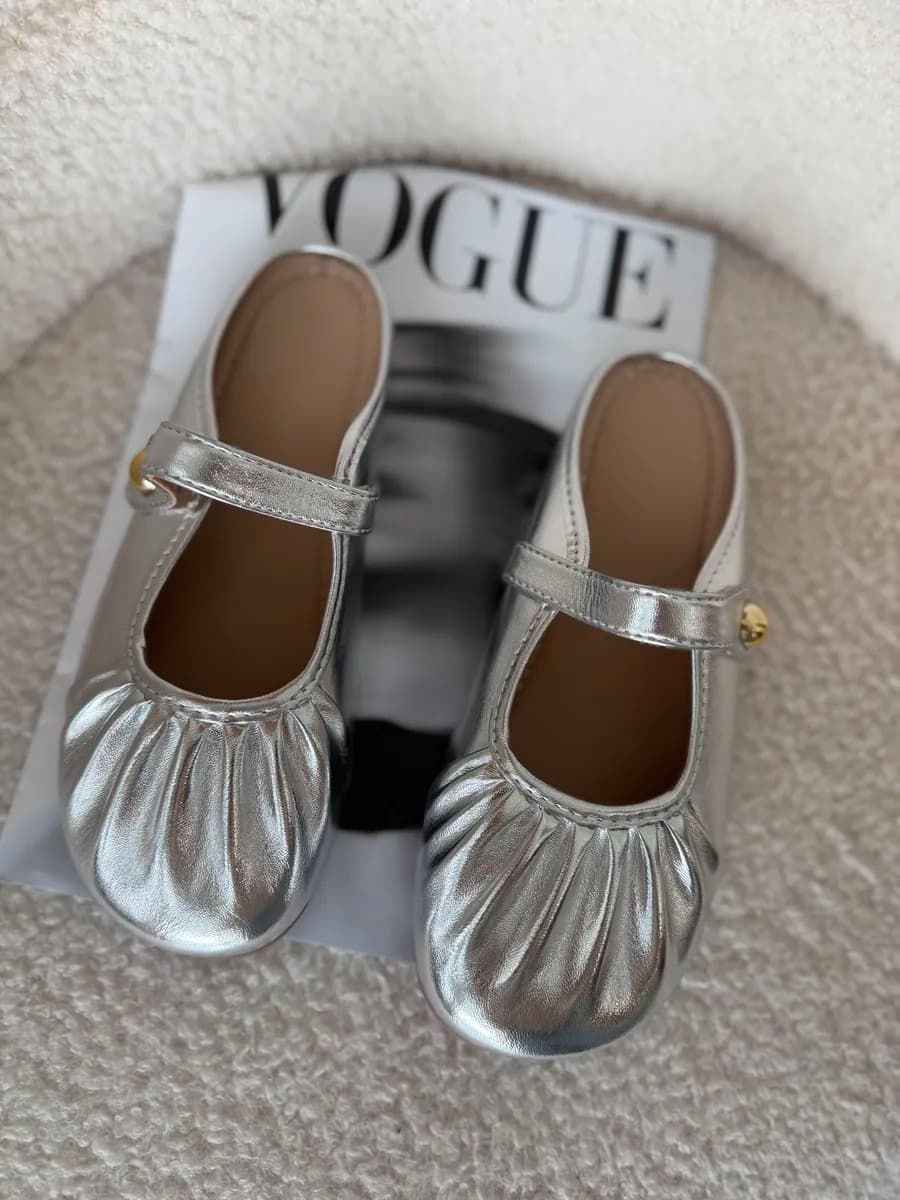 Балетки кожаные