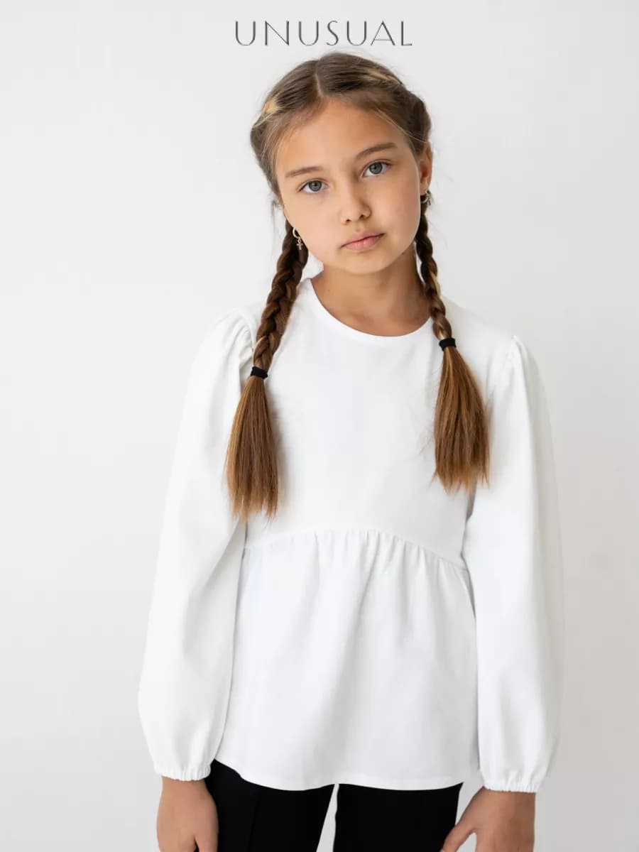 Школьная блузка с баской нарядная