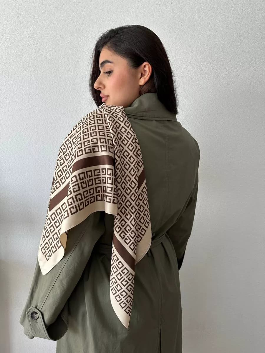 Платок шелковый на голову и шею теплый косынка лето осень