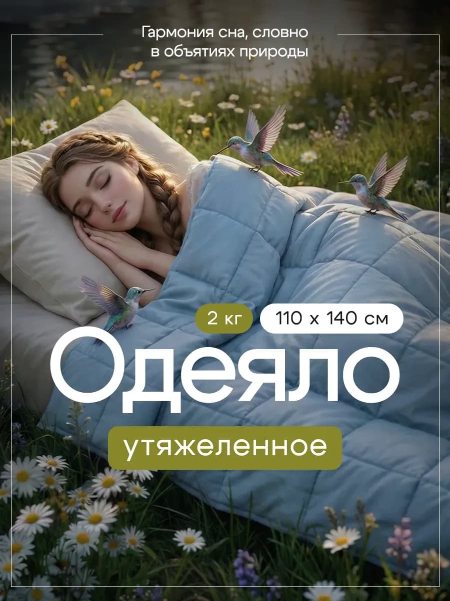 Тяжелое одеяло 2 кг детское утяжеленное 110х140 см