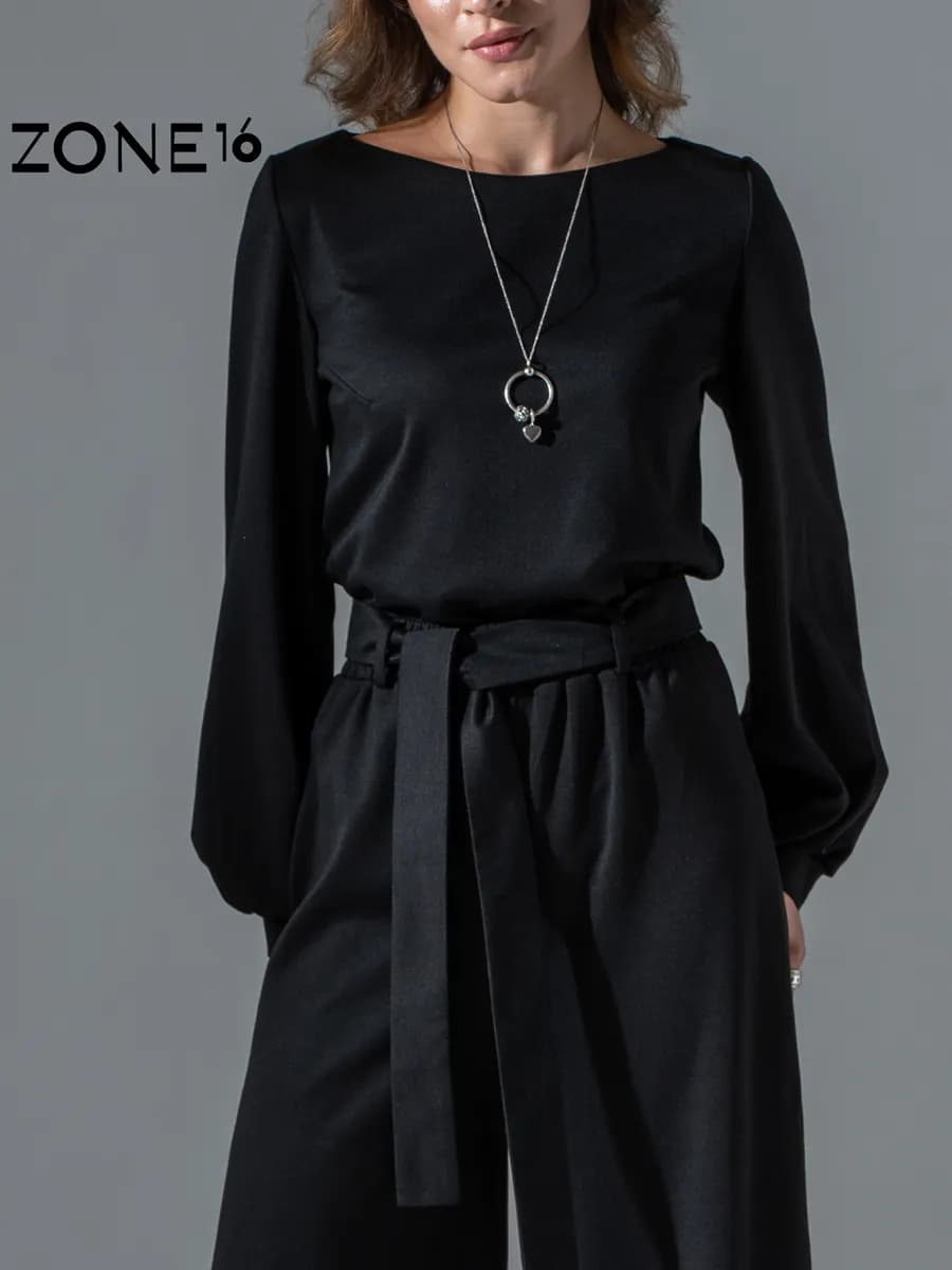 Костюм брючный трикотажный палаццо в офис