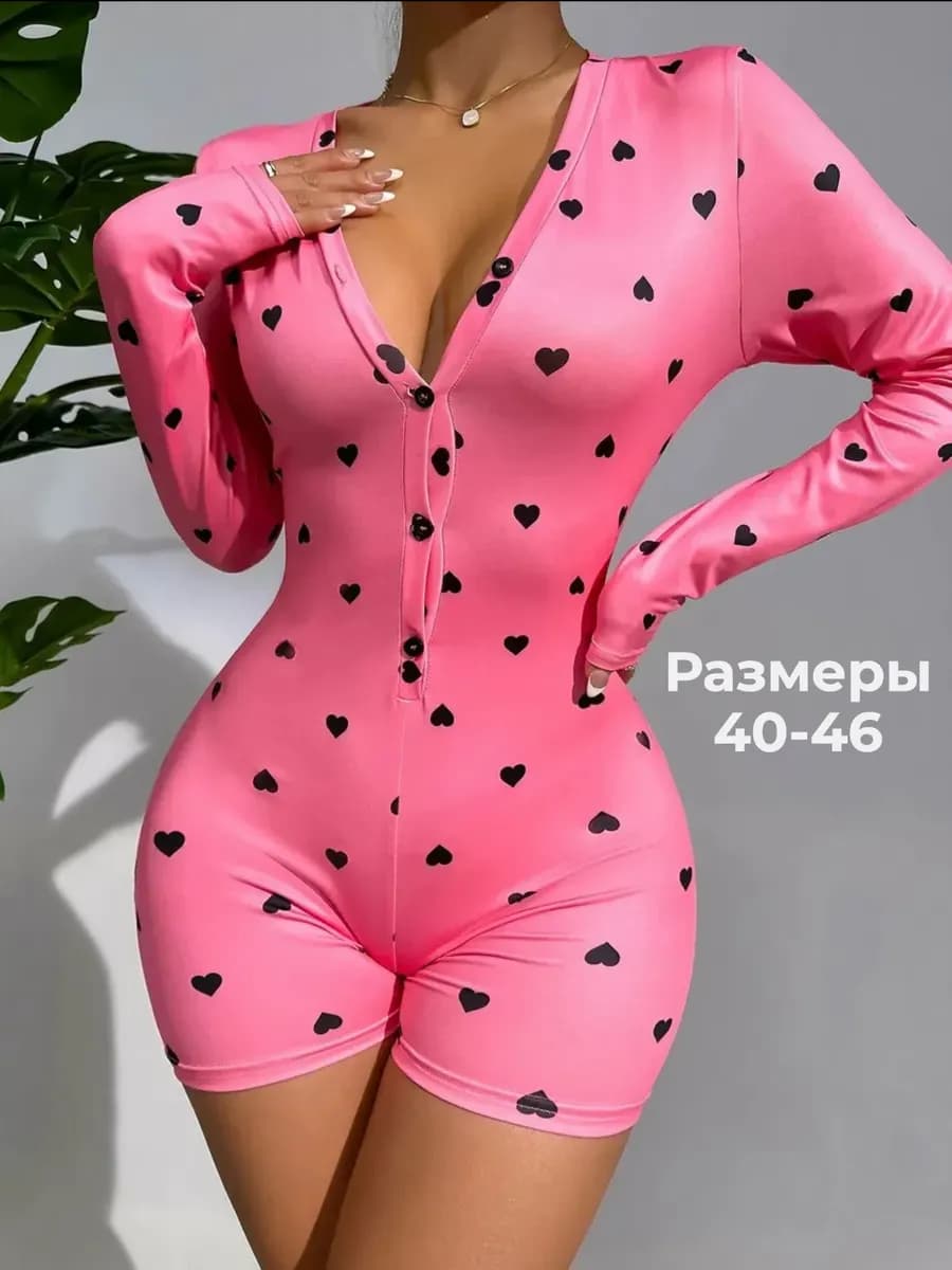 Пижама с шортами комбинезон домашний