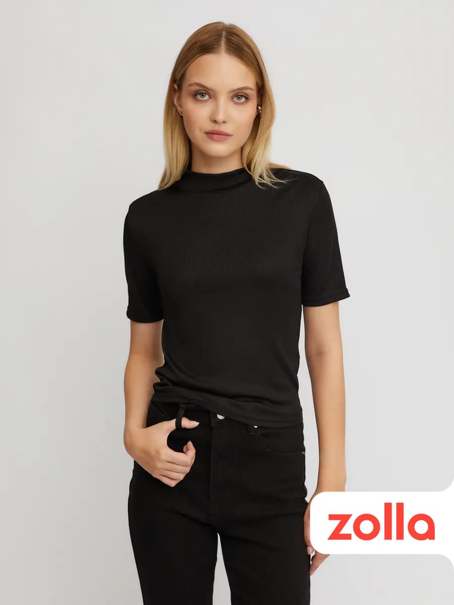 Женская водолазка с коротким рукавом