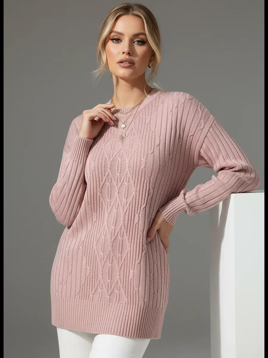 Джемпер теплый вязаный оверсайз