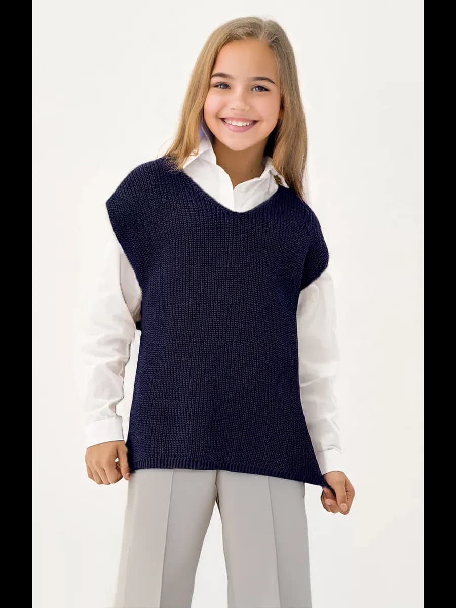 Жилет школьный оверсайз вязаный