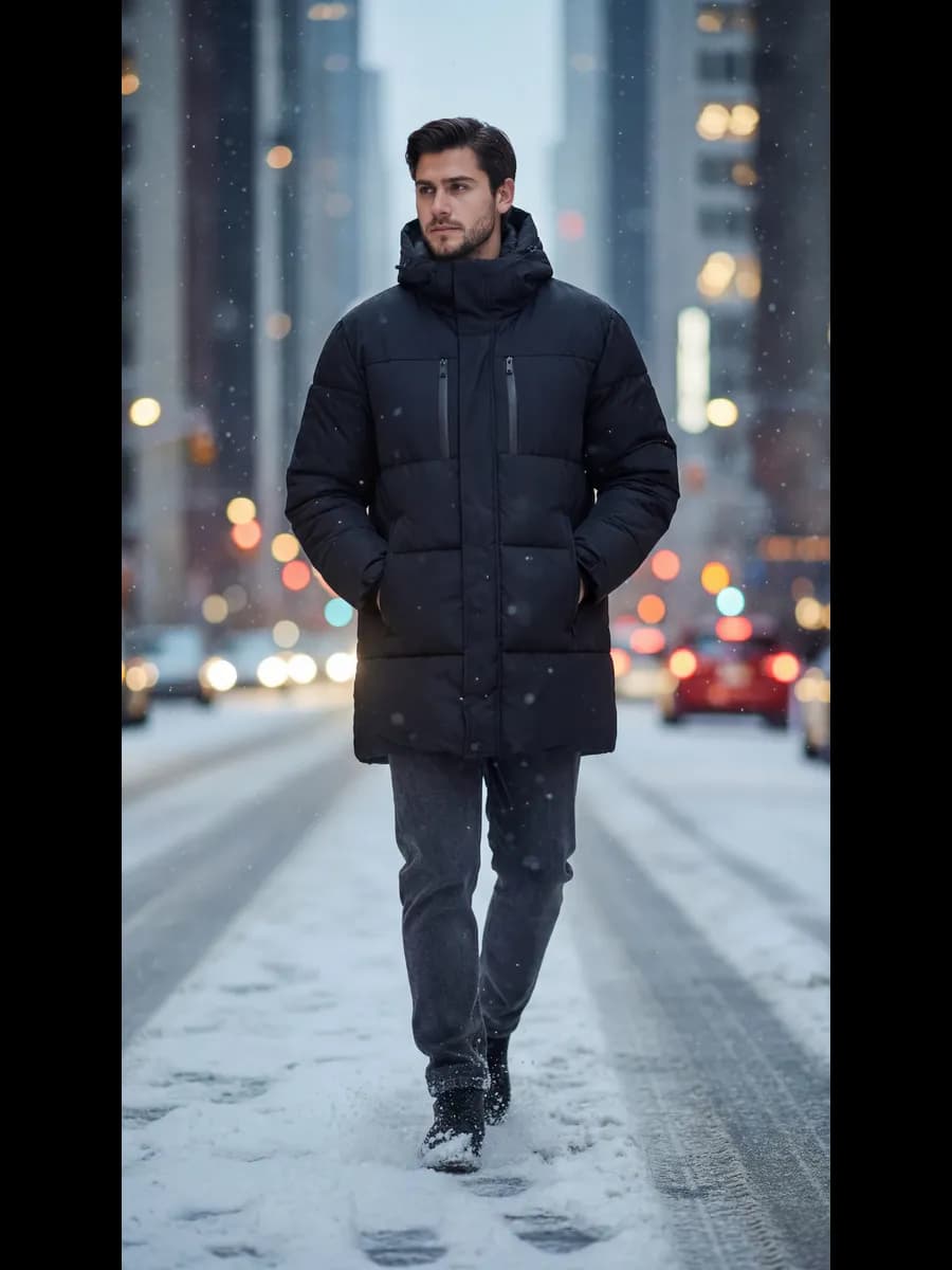 Куртка пуховик зимняя удлиненная