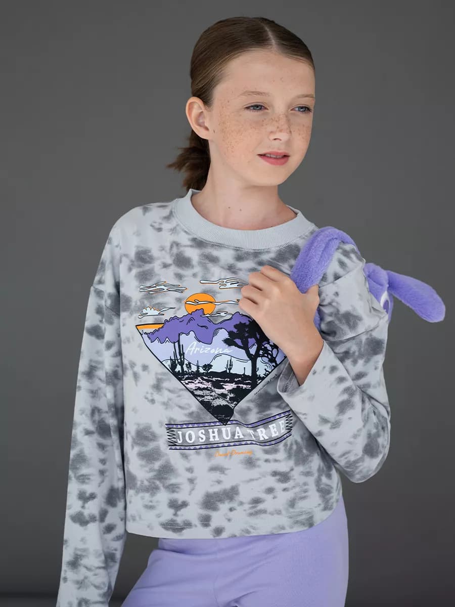 Лонгслив для девочки серый, варенка