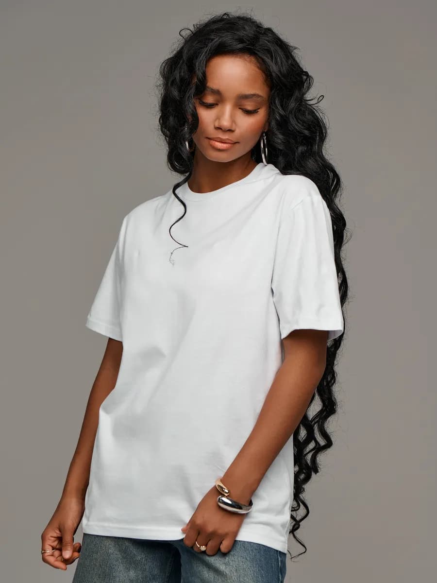 Футболка однотонная оверсайз