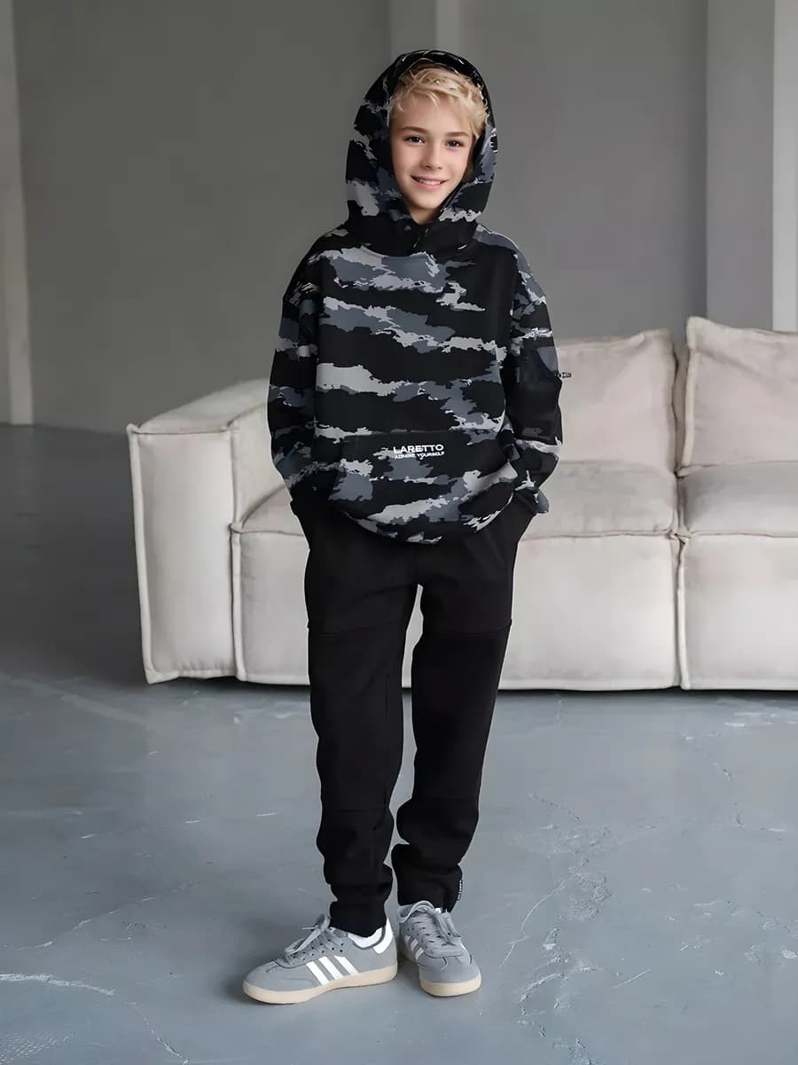 Костюм для мальчика в школу худи и брюки