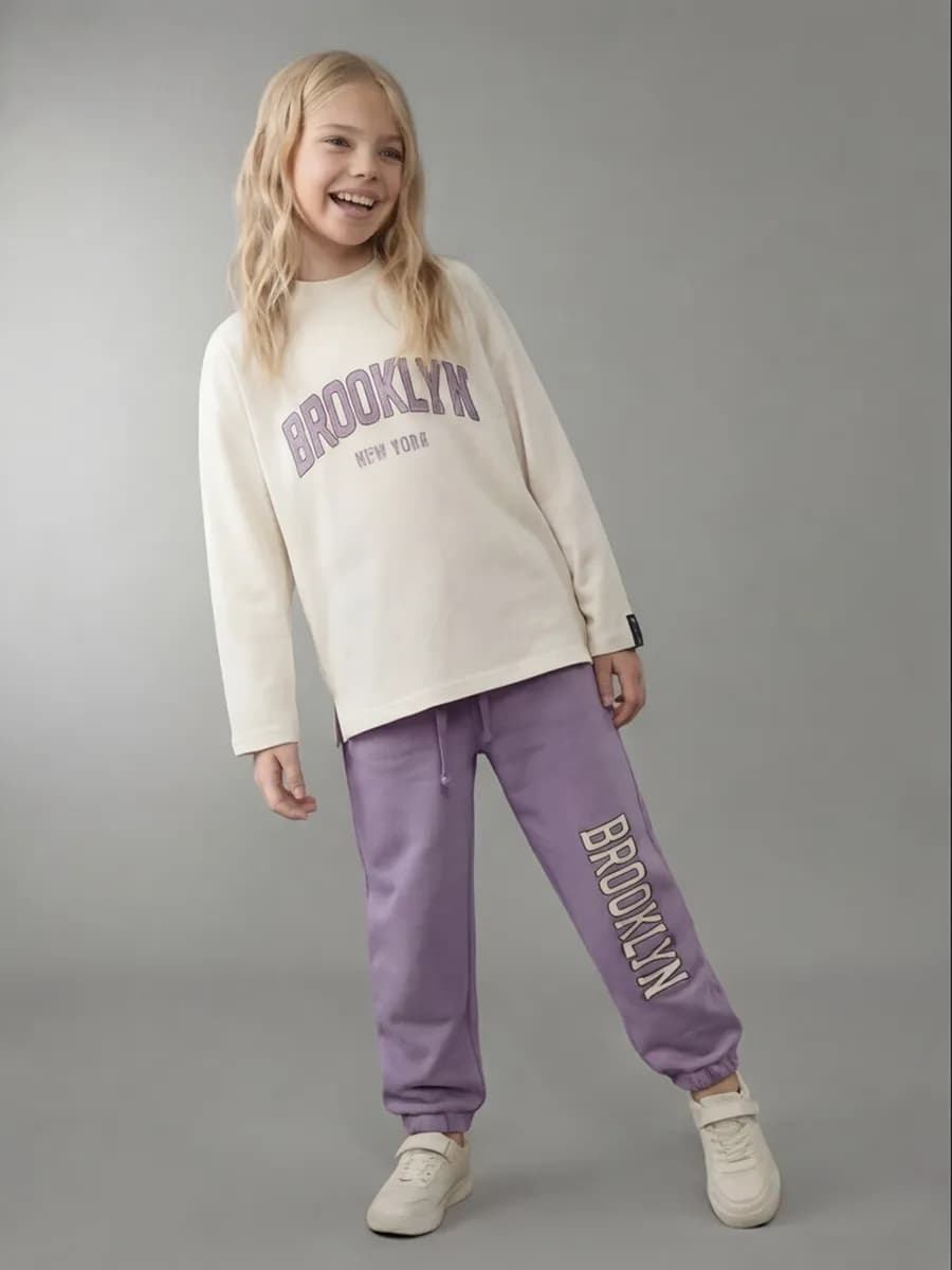 костюм для девочки, спортивный, фиолетовый