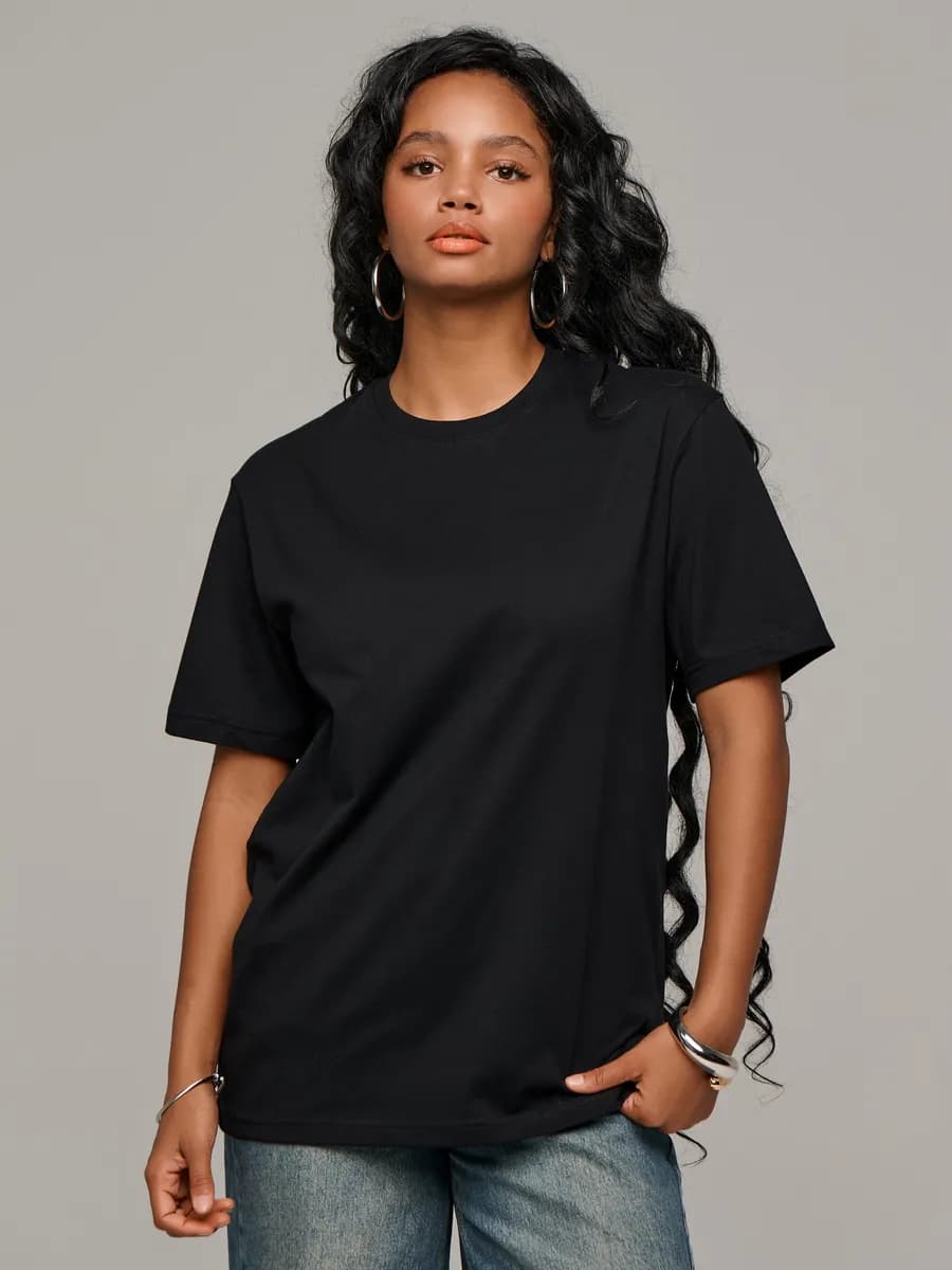 Футболка однотонная оверсайз