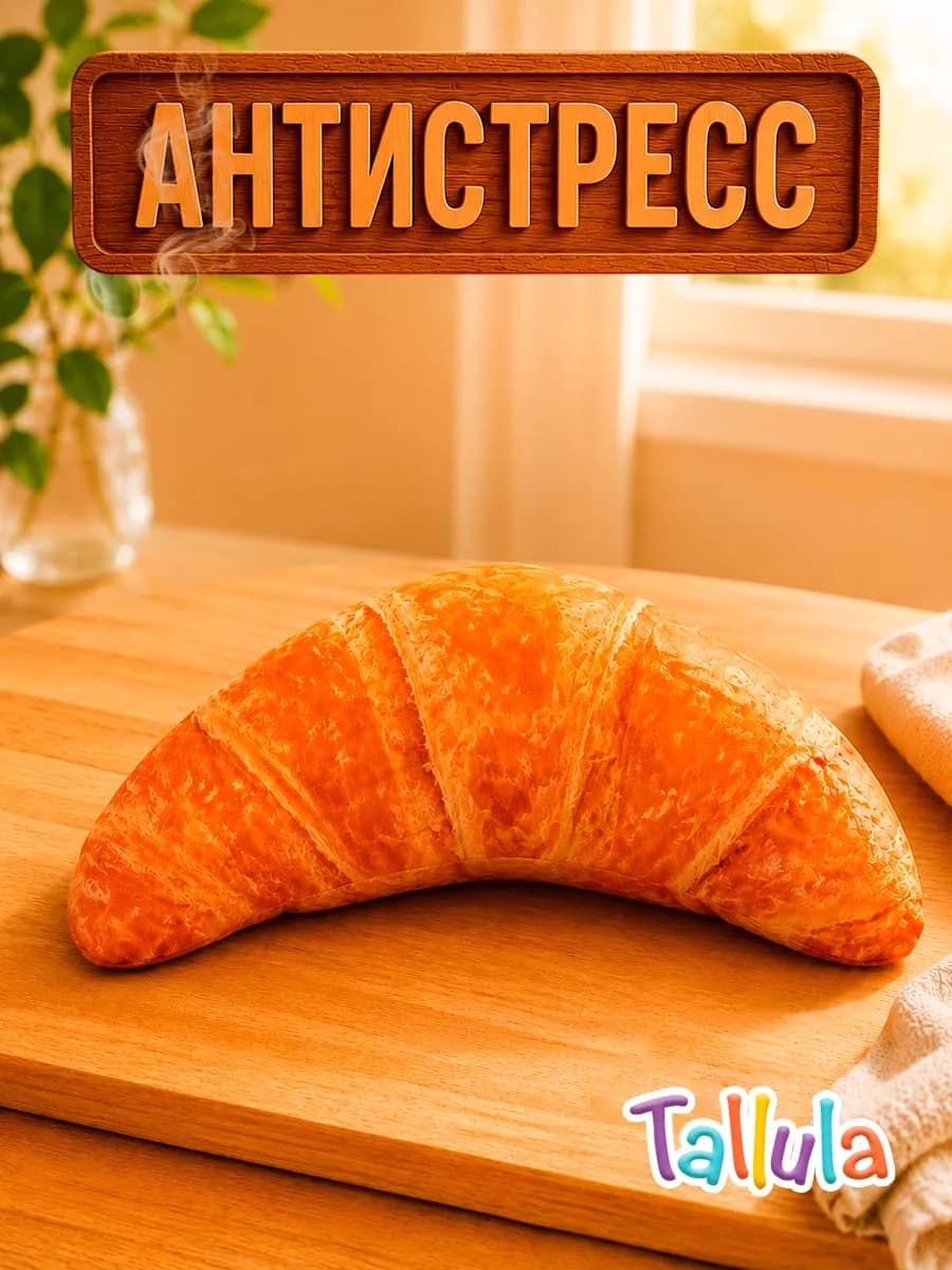 Игрушка антистресс круассан мягкая прикольная подушка, 20 см