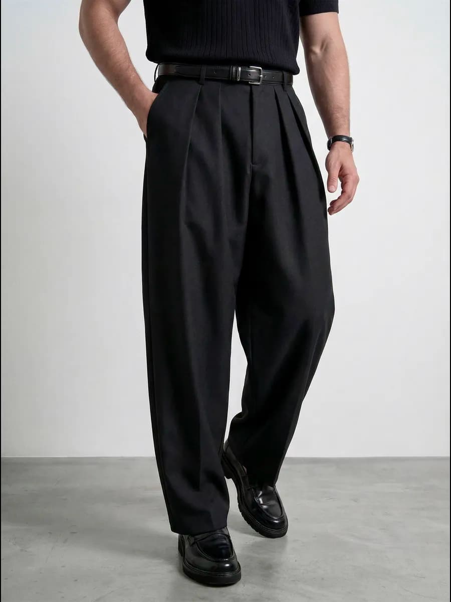 Брюки бананы широкие на резинке