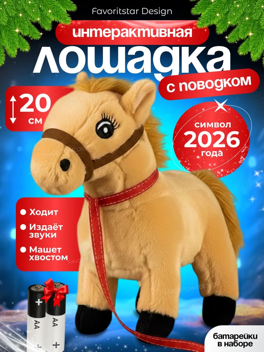 Интерактивная игрушка лошадка на поводке для ребенка