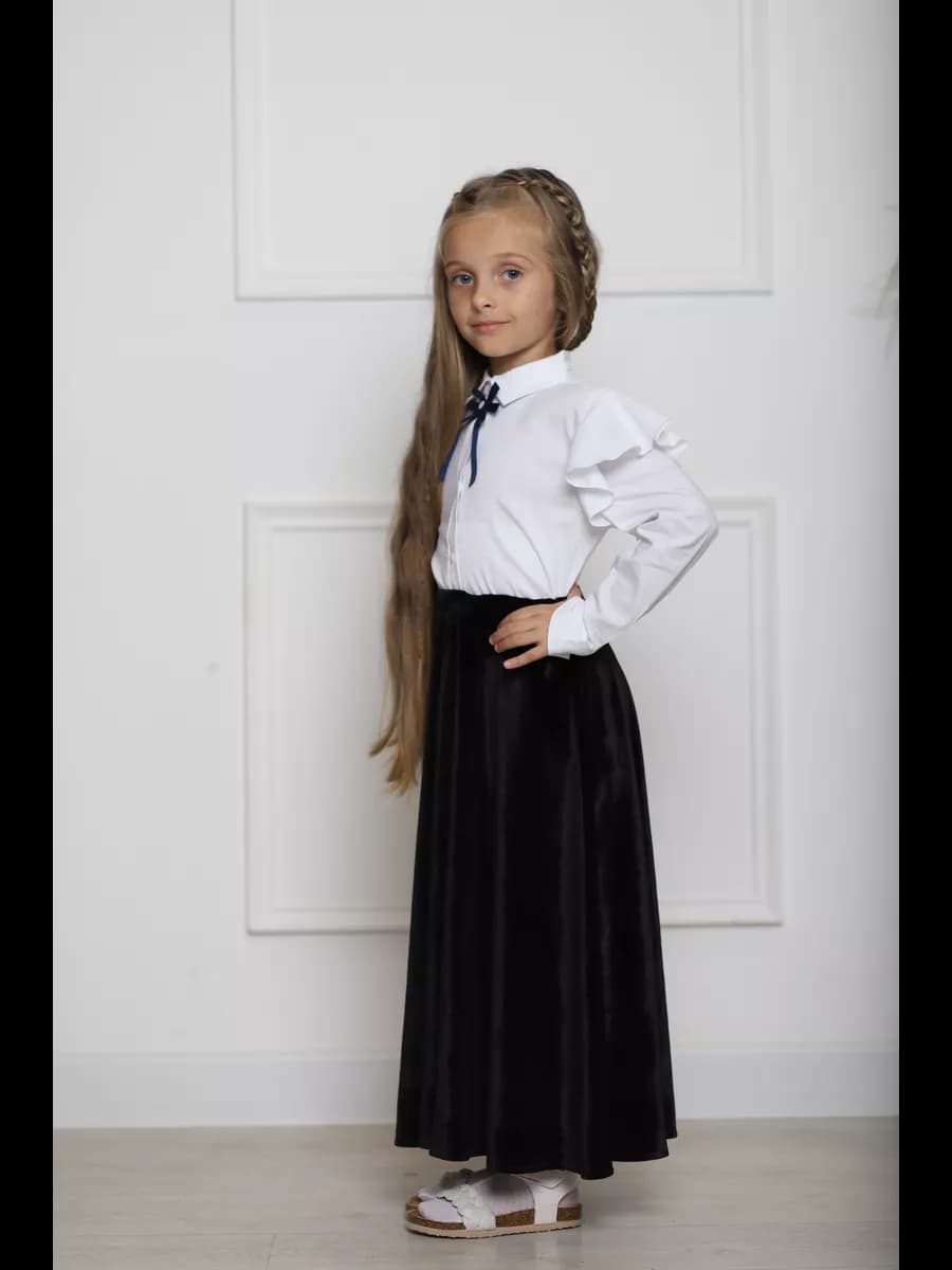 Юбка школьная длинная Велюр