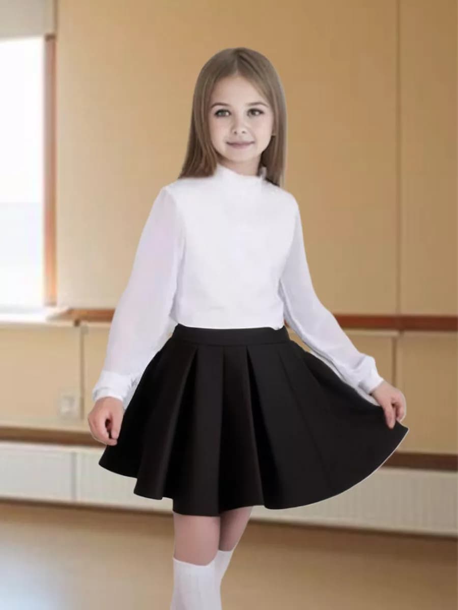 Блузка школьная с длинным рукавом - фото 1