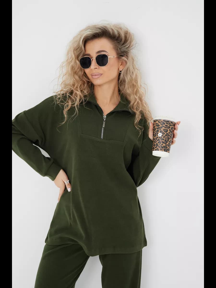 Костюм спортивный трикотажный оверсайз кашемир осенний