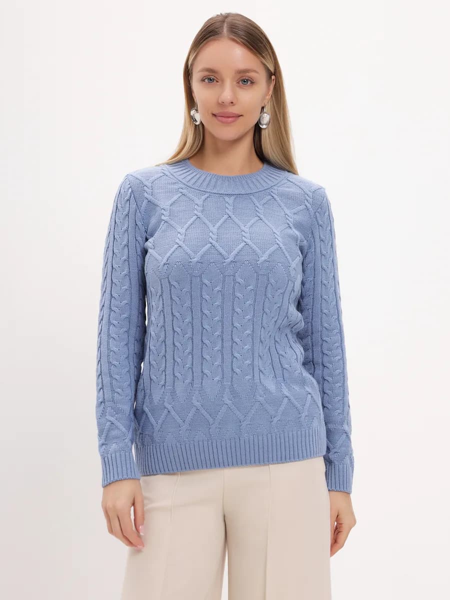 Джемпер вязаный теплый больших размеров