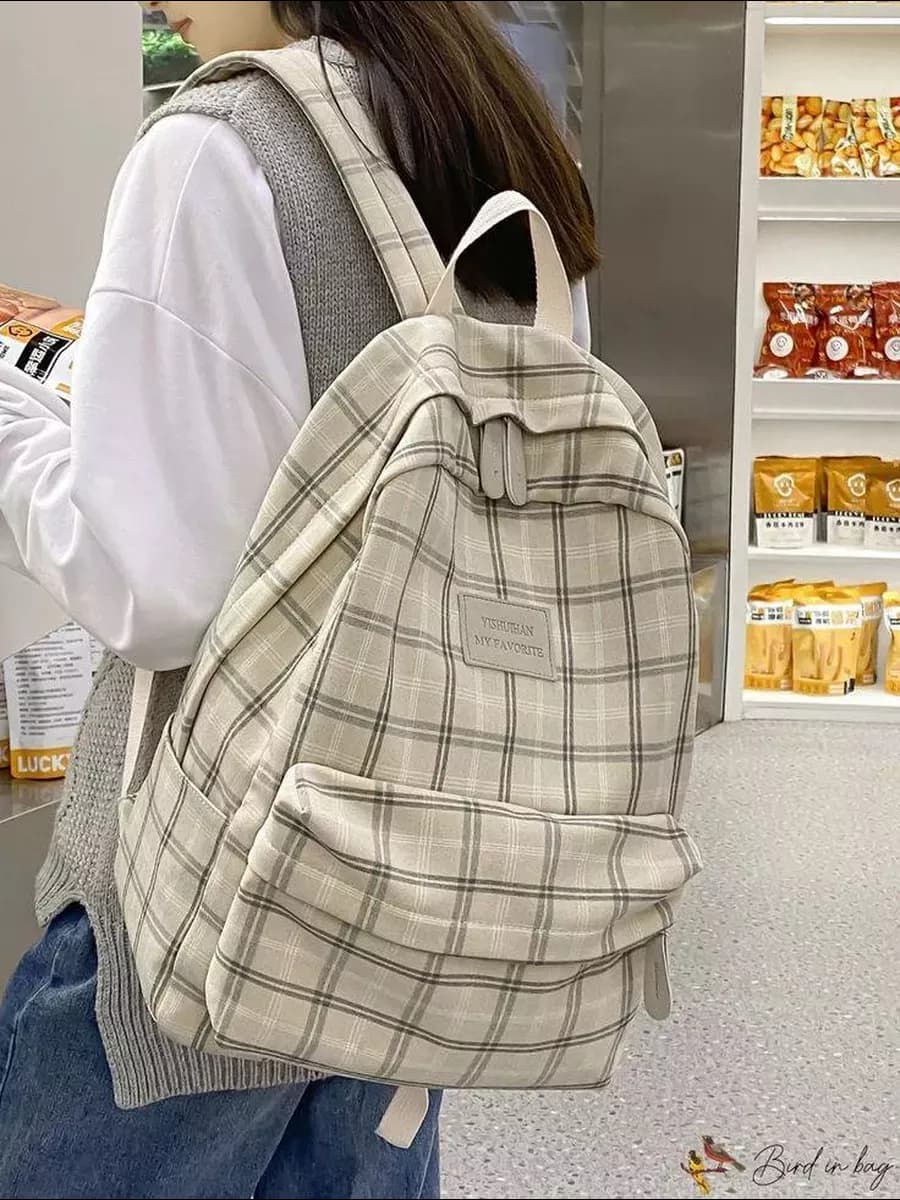 Рюкзак школьныйгородской подростковый корейский y2k в клетку