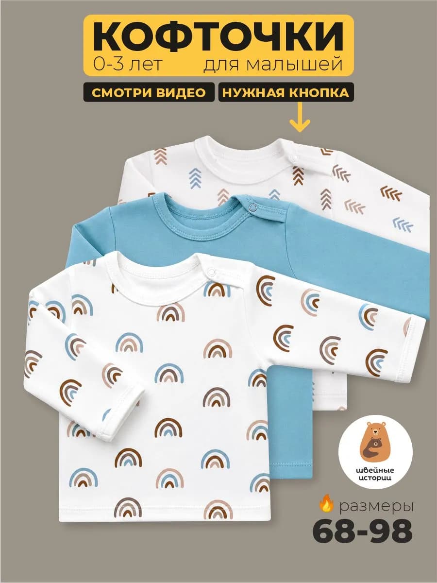 Кофточки для новорожденных набор 3 штуки