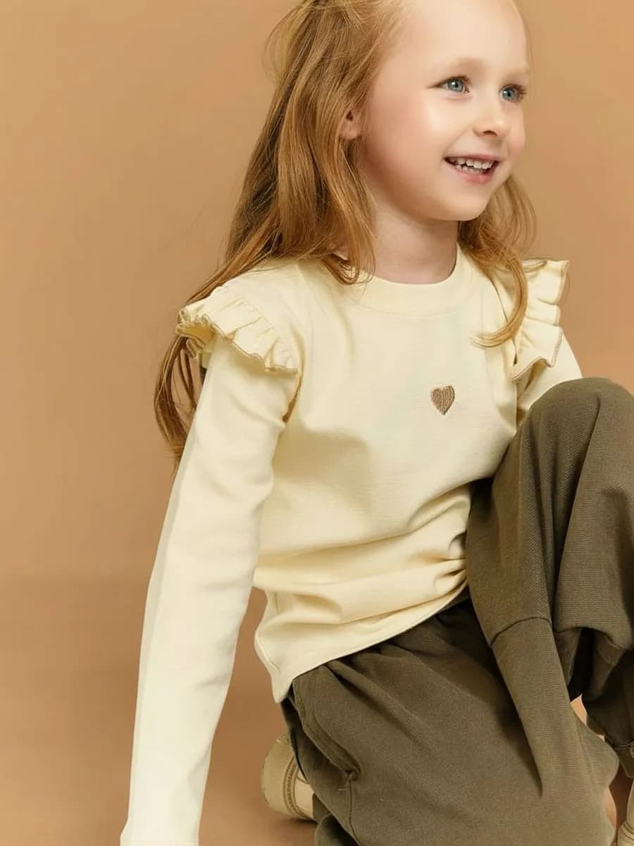 Лонгслив для девочки теплый