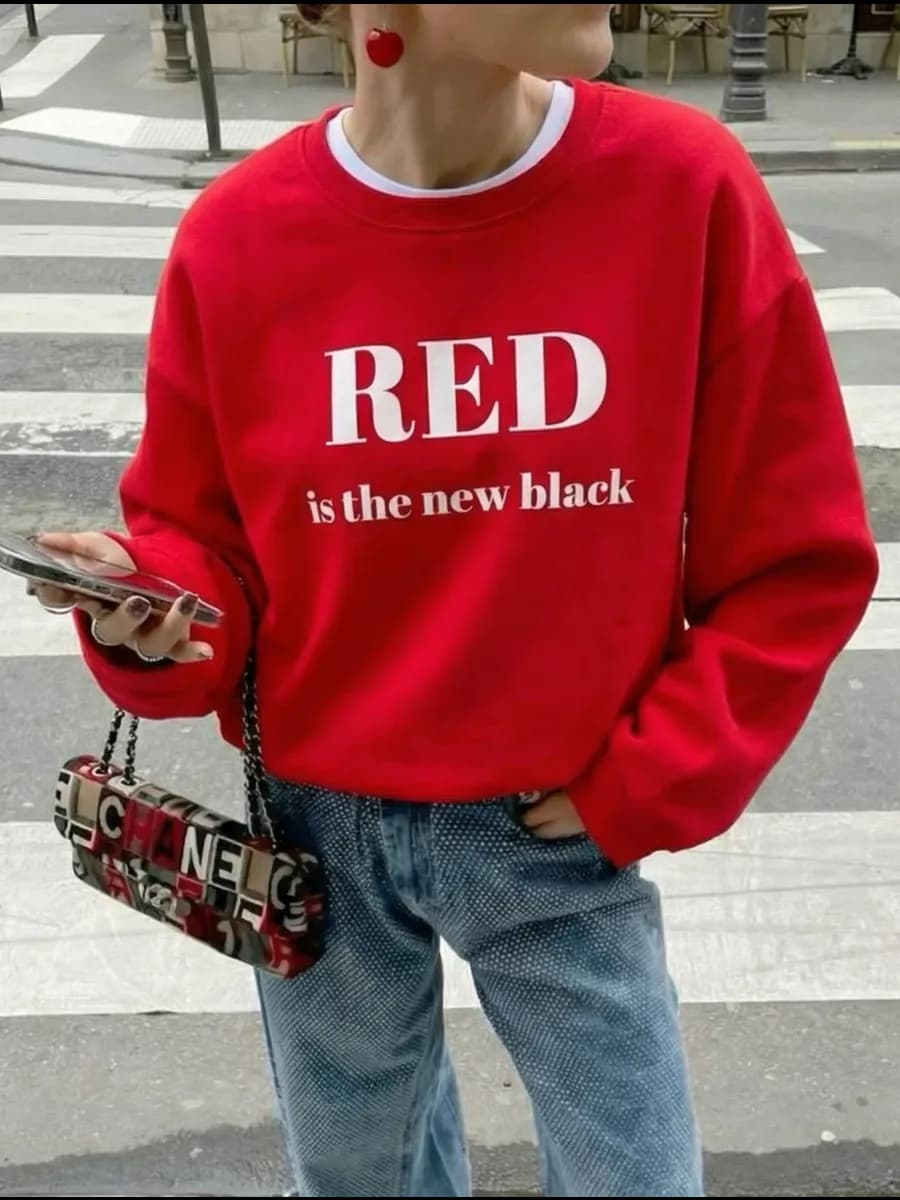 Свитшот оверсайз с принтом