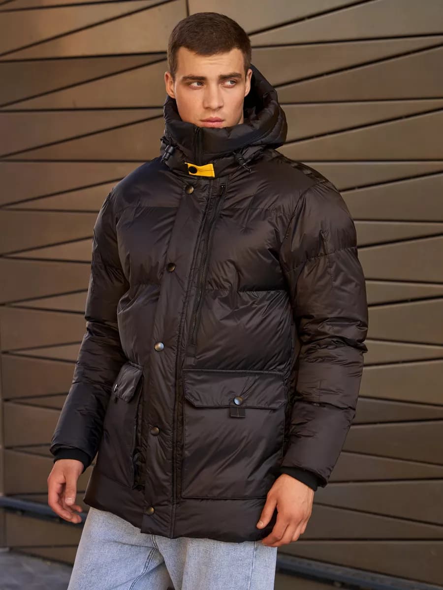 Куртка зимняя с капюшоном большие размеры