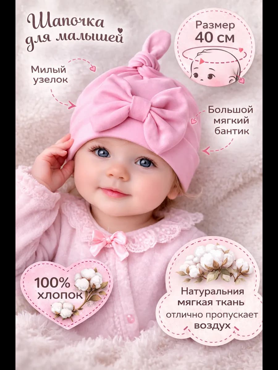 Шапочка для новорожденных