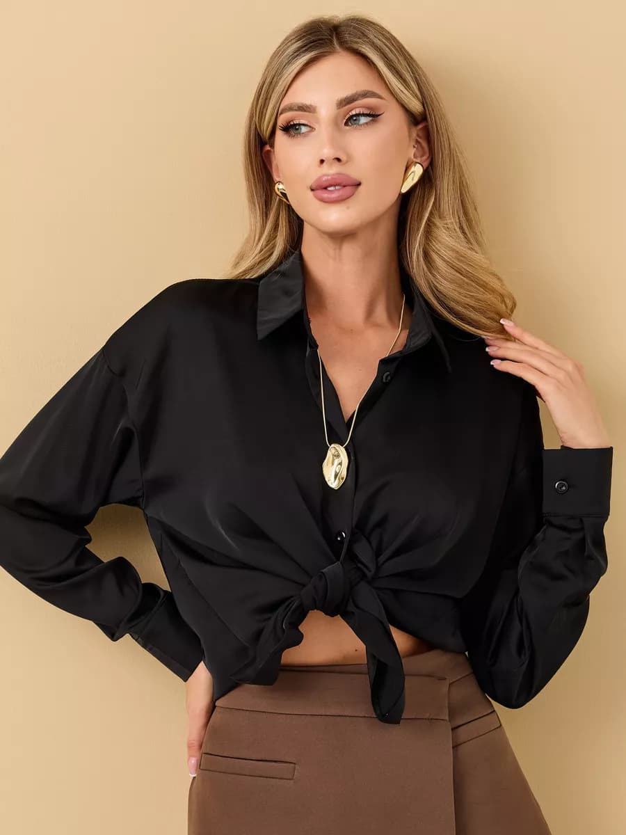 Рубашка черная блузка