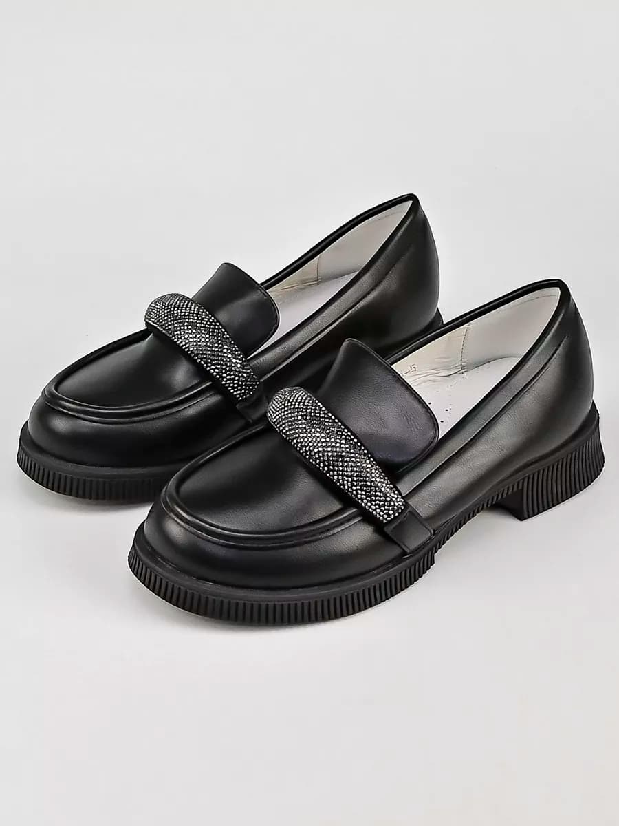 Лоферы классические на низком каблуке