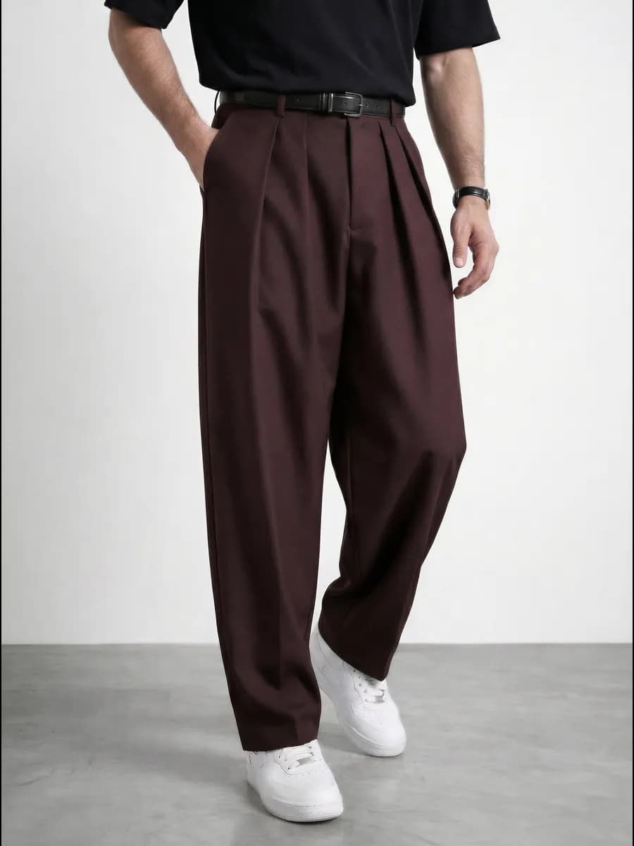 Брюки бананы широкие на резинке