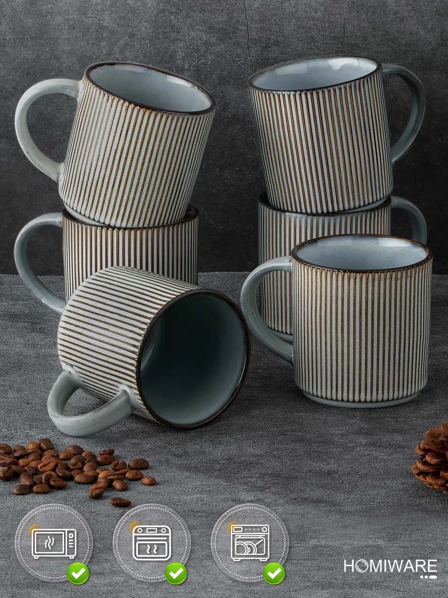 набор кружек для чая и кофе 6 шт 350 мл из керамика